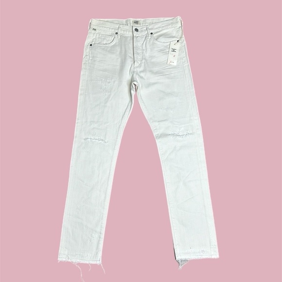 NWT Citizen of Humanity Men’s Corey Slouchy Slim Straight Leg Jeans Natural 32 - Picture 1 of 12
